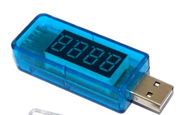 【蓝色直式款】USB端口电流表电压表 测试仪 无需电源即插即用