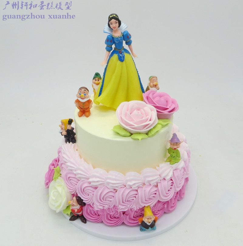 轩和仿真蛋糕模型双层冰雪奇缘白雪公主生日情景卡通塑胶样品新款