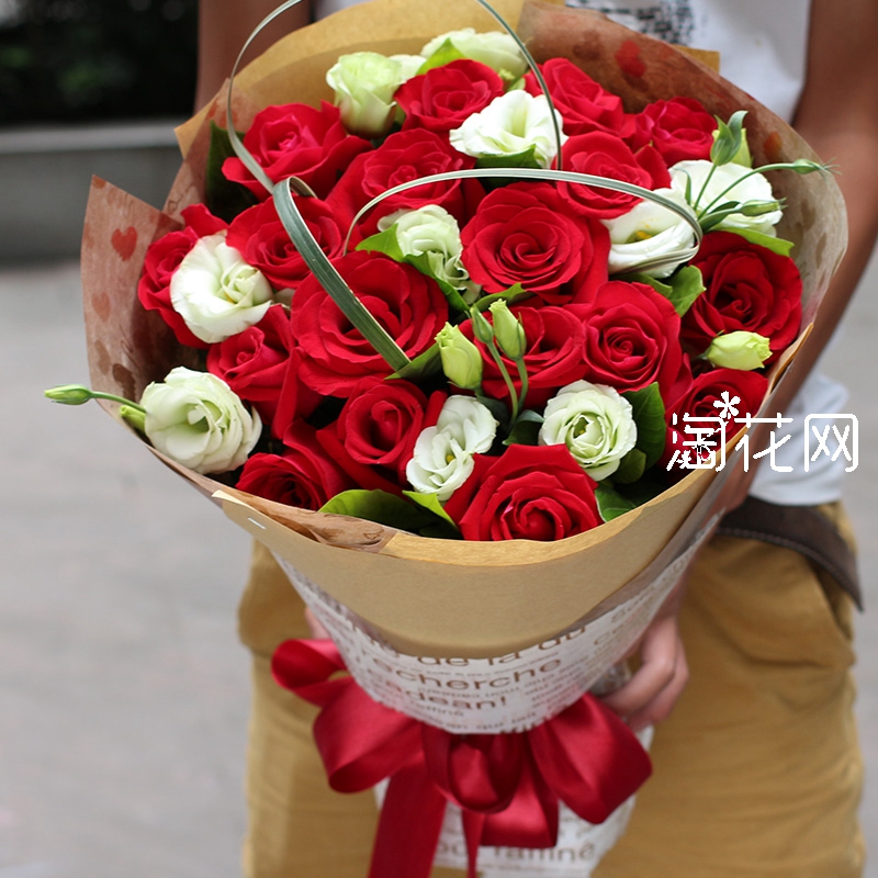 11朵19朵红玫瑰鲜花速递黑龙江省绥化市明水县绥棱县同城花店上门
