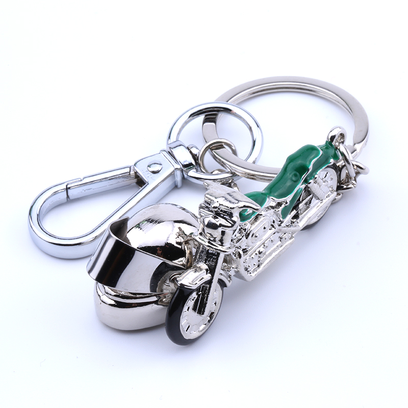 创意太子摩托车头盔钥匙扣 时尚哈雷摩托车钥匙圈环链挂件组合款