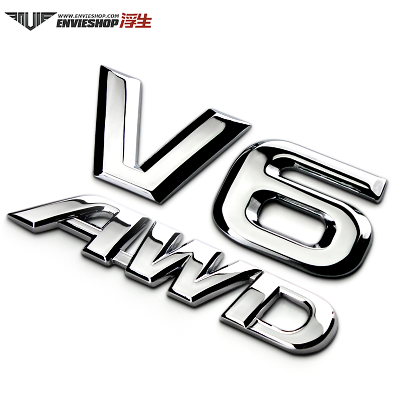适用于汉兰达V6 LIMITED金属改装车标VVTI尾贴AWD车身装饰贴尾标