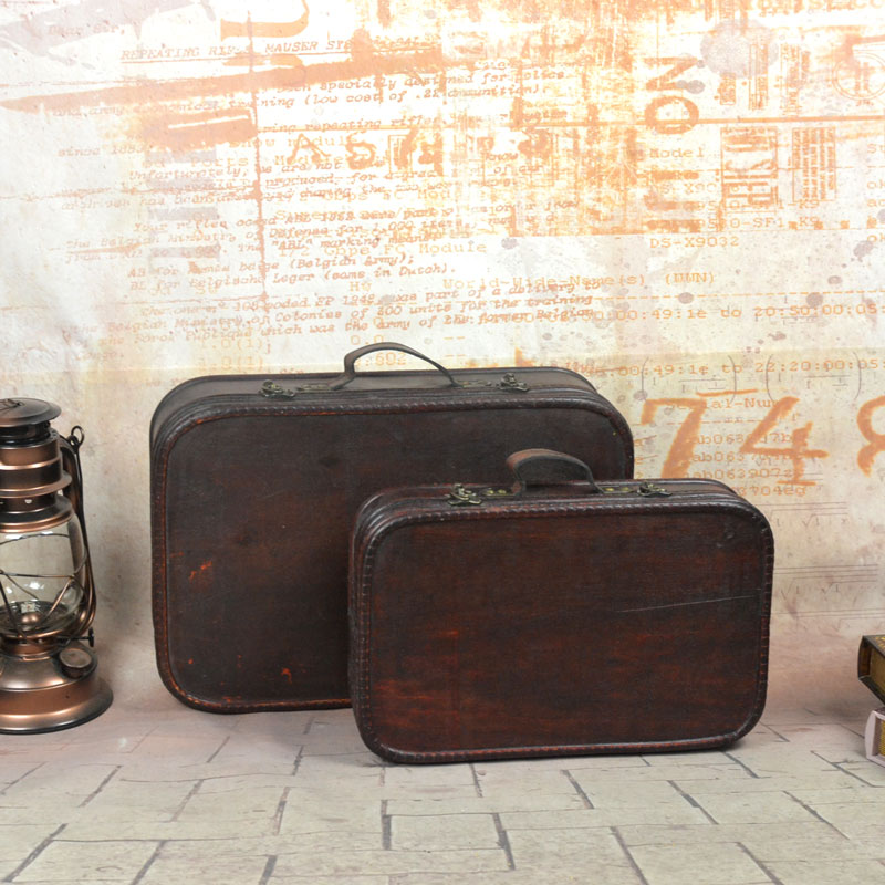 包邮仿古中式手提箱旧式复古木箱店面装饰箱子拍摄民国风格道具