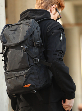 大容量双肩包男行李旅游背包简约休闲书包潮户外轻便登山女旅行包