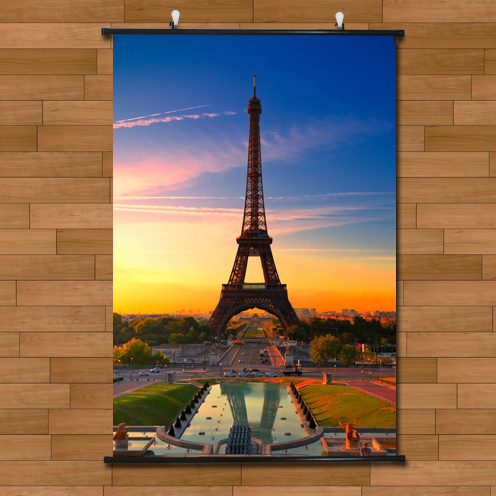 世界名胜埃菲尔铁塔唯美海报巴黎风景酒店酒吧卧室装饰画壁画墙画