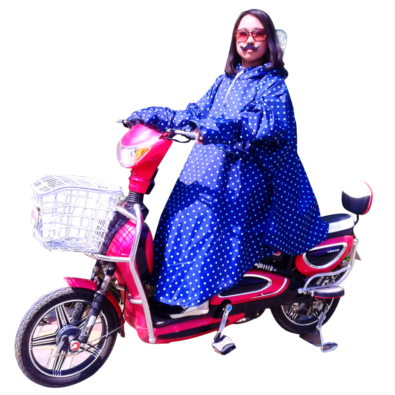 韩版电动车电瓶车摩托车雨衣大帽檐成人单人时尚加大加厚雨披 女