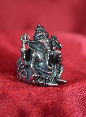 钛钢戒印度圣物大象象鼻财神立体设计送国际友人旅游景点热卖戒指