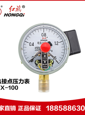 厂家直销 红旗仪表 YX-100 电接点压力表 0-1.6MPA水泵水塔控制器