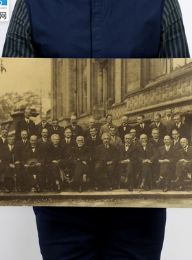 YHS 第五届索尔维会议 珍贵历史照片 物理学家人物复古海报装饰画
