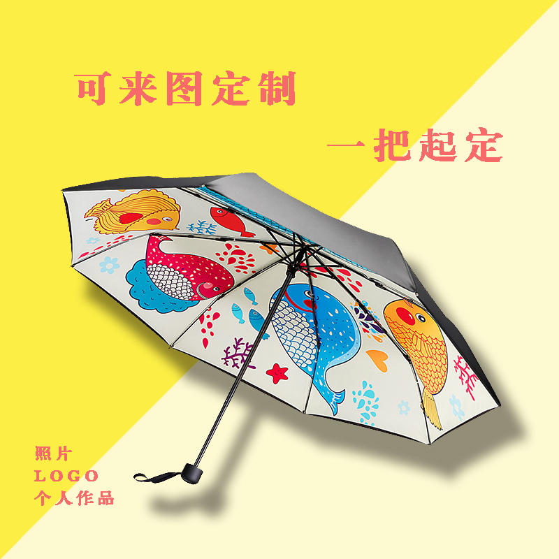新款来图定做DIY个性图片图案LOGO照片动漫遮阳伞定制伞架晴雨伞