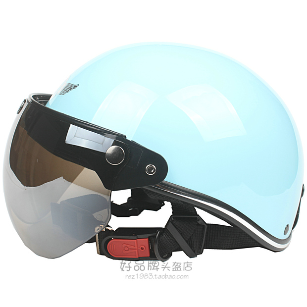 台湾EVO水蓝哈雷电动摩托车头盔安全帽男女防晒紫外线四夏季