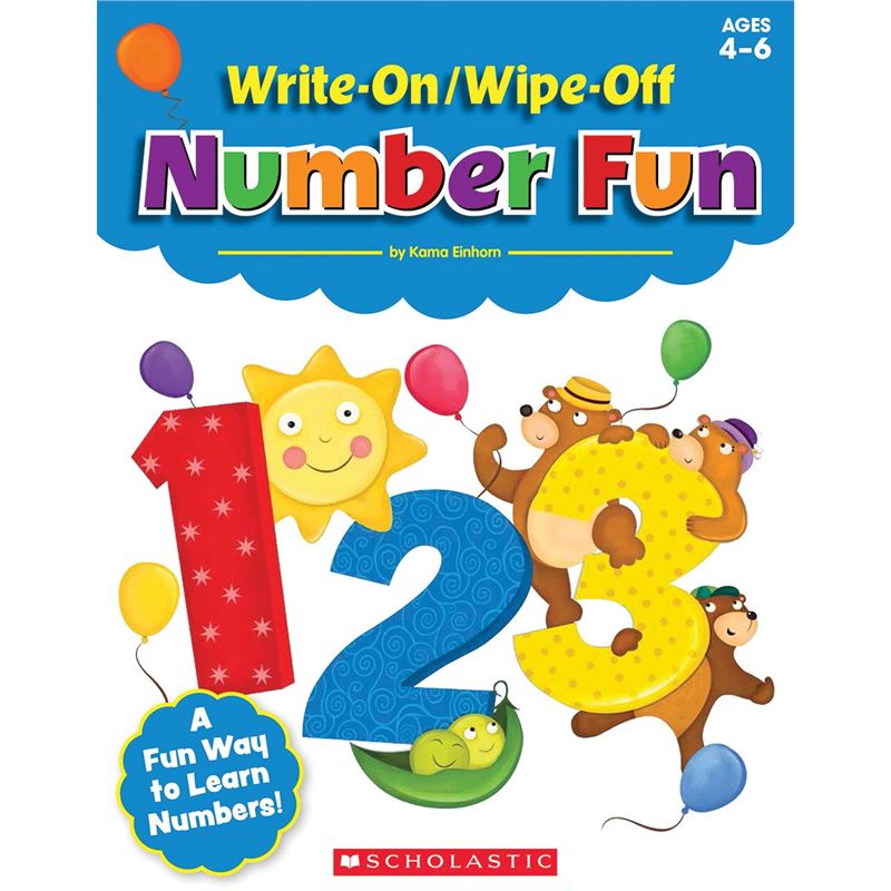 英文原版 Write-On/Wipe-Off Number Fun 写上/擦除数字的乐趣 4-6岁宝宝 学习数数加法写字画画算术数学幼儿启蒙【上海外文书店】