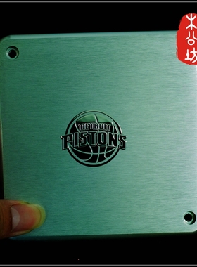木公坊制作 NBA  篮球队徽 底特律活塞 笔记本 pad 手机 金属贴纸
