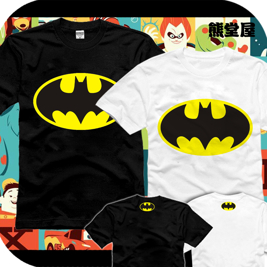 韩版男女衣服纯棉T恤短袖蝙蝠侠logo 标志符号布鲁斯韦恩超级英雄