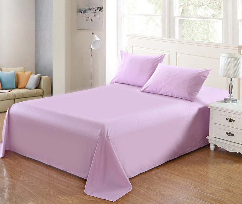 全棉四季款简约素色淡紫色单品床单纯棉斜纹活性印染纯色单色被单