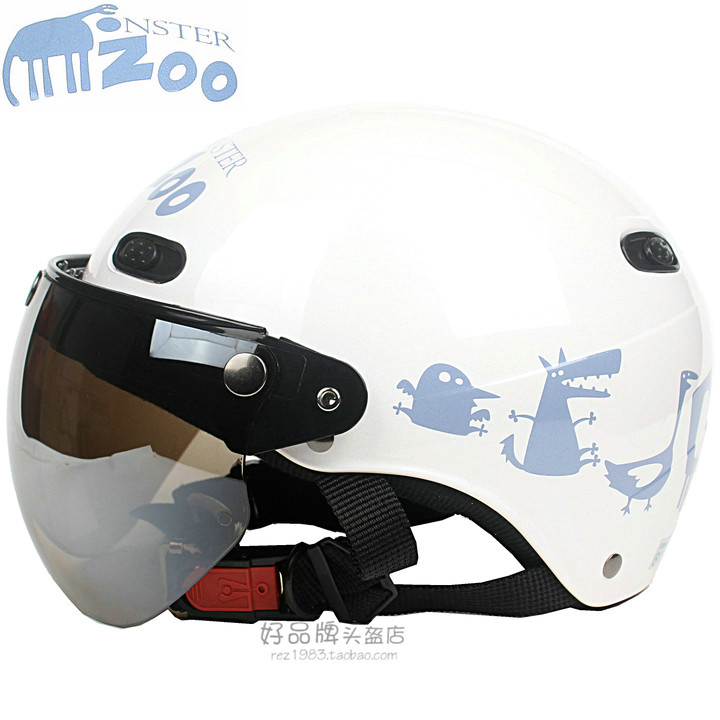 台湾EVO动物园白电动哈雷摩托车头盔安全帽男女防晒紫外线四夏季