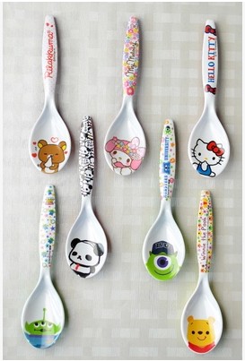 卡通勺子长柄塑料家用小汤勺创意可爱儿童宝宝学吃饭喂饭勺调羹