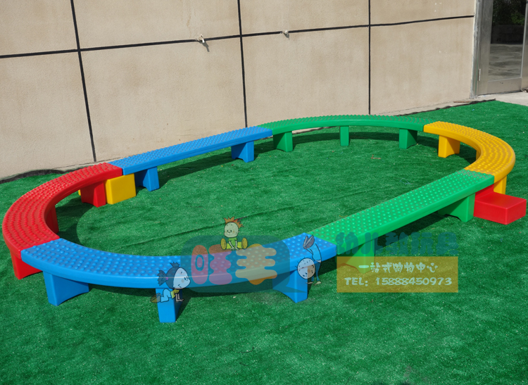 早教幼儿园儿童感统训练器材 椭圆型独木桥 体能训练平衡木