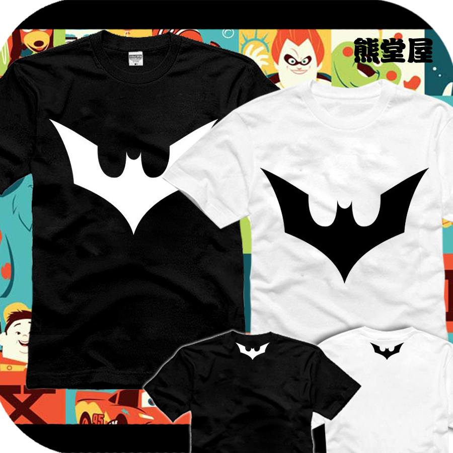 韩版男女衣服纯棉T恤短袖蝙蝠侠logo标志符号超级英雄