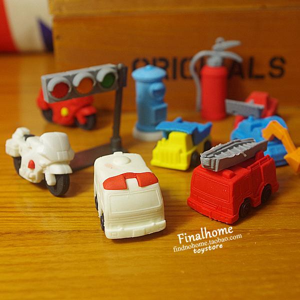 摩托车 消防车 小汽车 橡皮擦 红绿灯 创意拼装组装文具玩具礼品