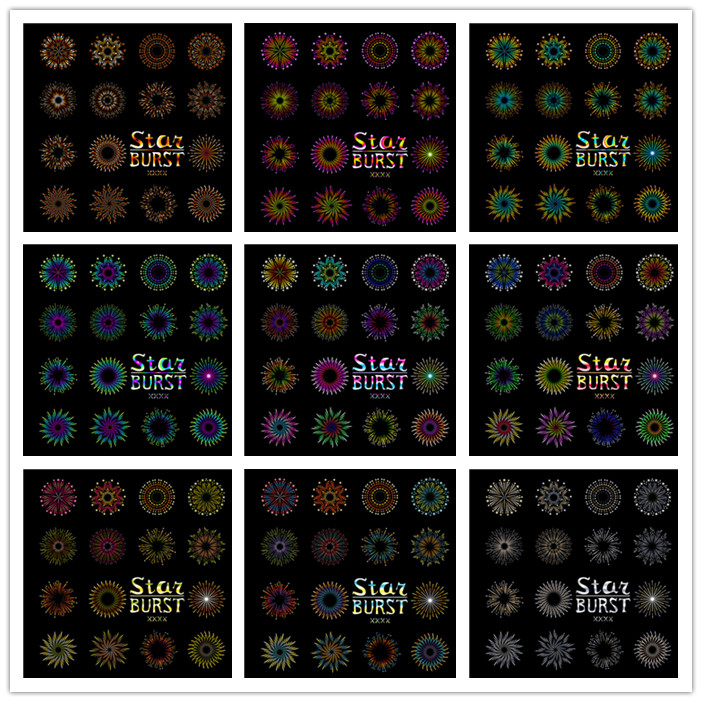 A2922矢量彩色烟花绽放花纹图案 AI设计素材