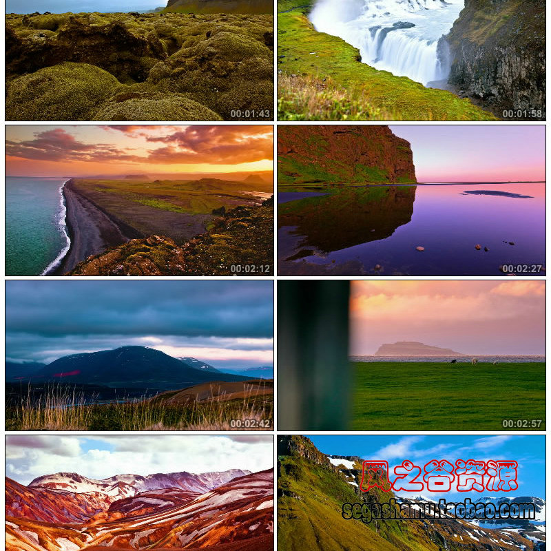 延时摄影冰岛风光欧洲风景实拍自然LED大屏幕高清视频素材