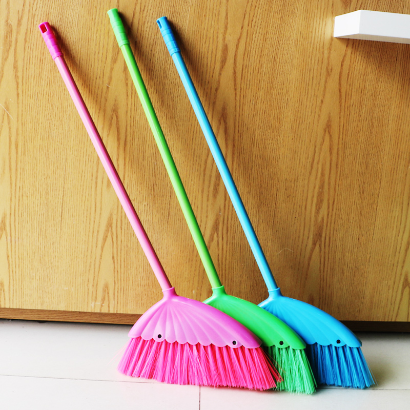 塑料扫把 家用扫帚平头斜头清洁卫生用品 颜色随机发货