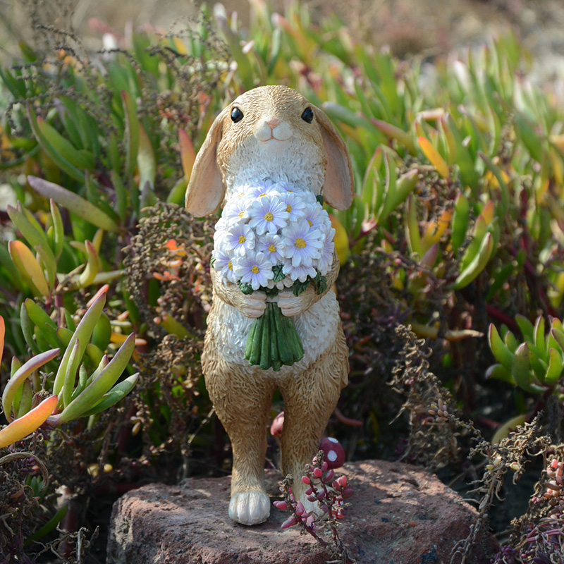 创意可爱卡通小兔子摆件盆栽家居装饰品送女生朋友生日礼物情人节