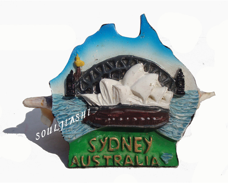 澳大利亚纪念品 地形图悉尼歌剧院树脂磁性冰箱贴留言贴 收藏礼品