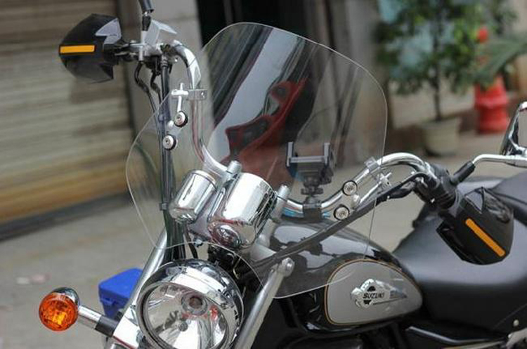 新品摩托车pc挡风玻璃GZ150/GN250风挡 圆灯挡风玻璃天剑王街车导