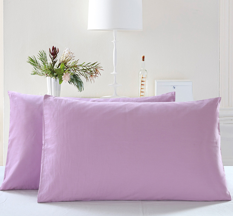 全棉四季款素色淡紫色单品枕套纯棉斜纹活性印染纯色单色枕头套子