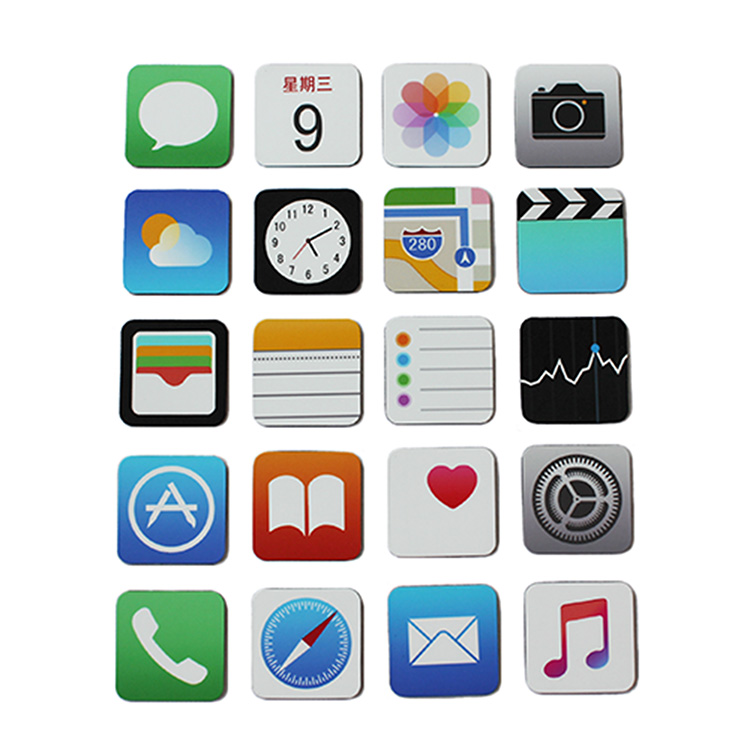 iphoneX,8苹果手机软件应用程序图标冰箱贴软磁全套20枚铁盒装