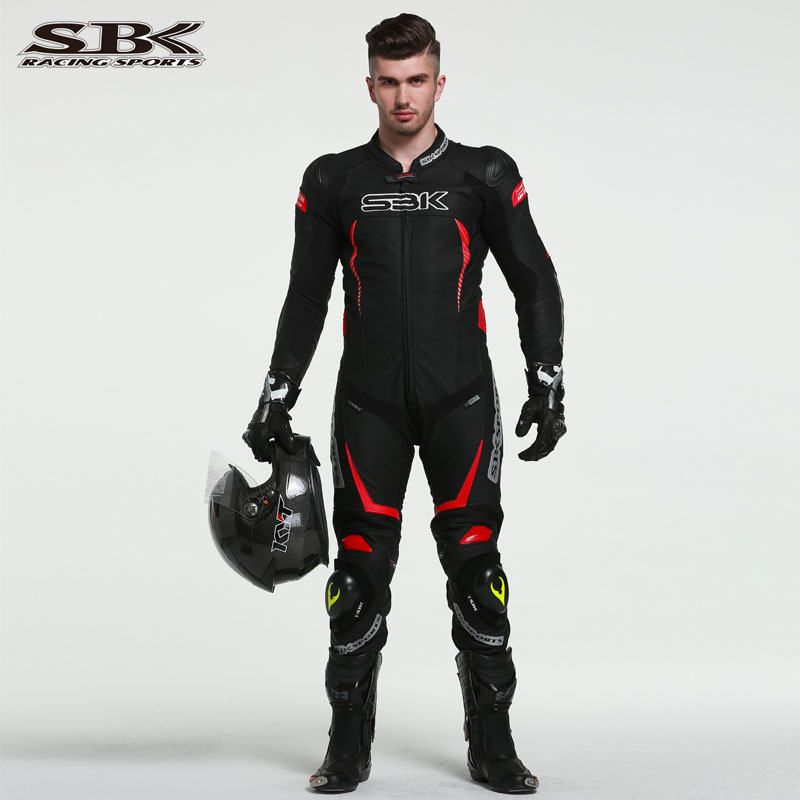 新品SBK连体皮衣摩托车骑行服装备机车赛车服套装防摔衣进口