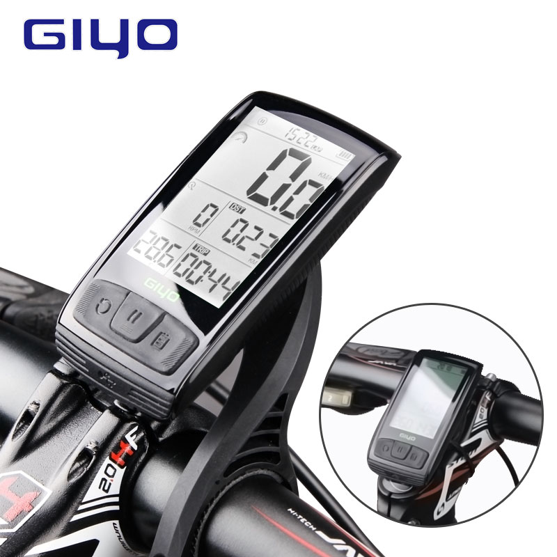 GIYO单车测速表自行车无线码表公路车夜光中文防水测速表山地车
