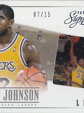 NBA球星卡 Panini 75大巨星 湖人队魔术师约翰逊 电影胶片卡限15