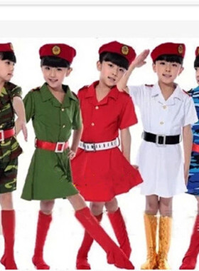 少儿迷彩演出服儿童幼儿小海军陆军舞台表演服装女童迷彩舞蹈裙
