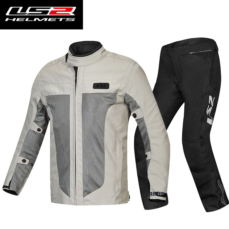 LS2摩托车骑行服套装男女机车越野赛车服装夏季网眼透气摩旅装备