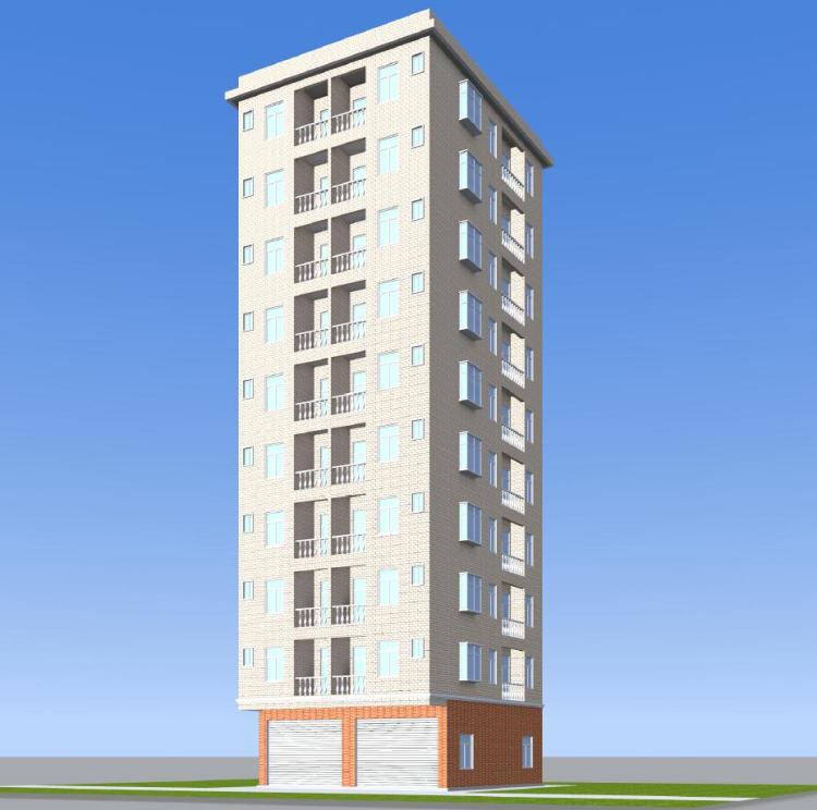 11.4x12米 十层出租楼房电梯房自建房屋施工图纸建筑结构图效果图