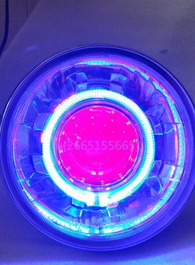 摩托车天剑EN125圆大灯总成改装双光透镜双天使 恶魔眼氙气灯定制