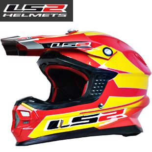 LS2-455-1越野盔复材玻纤气囊摩托车头盔 专业车手越野头盔