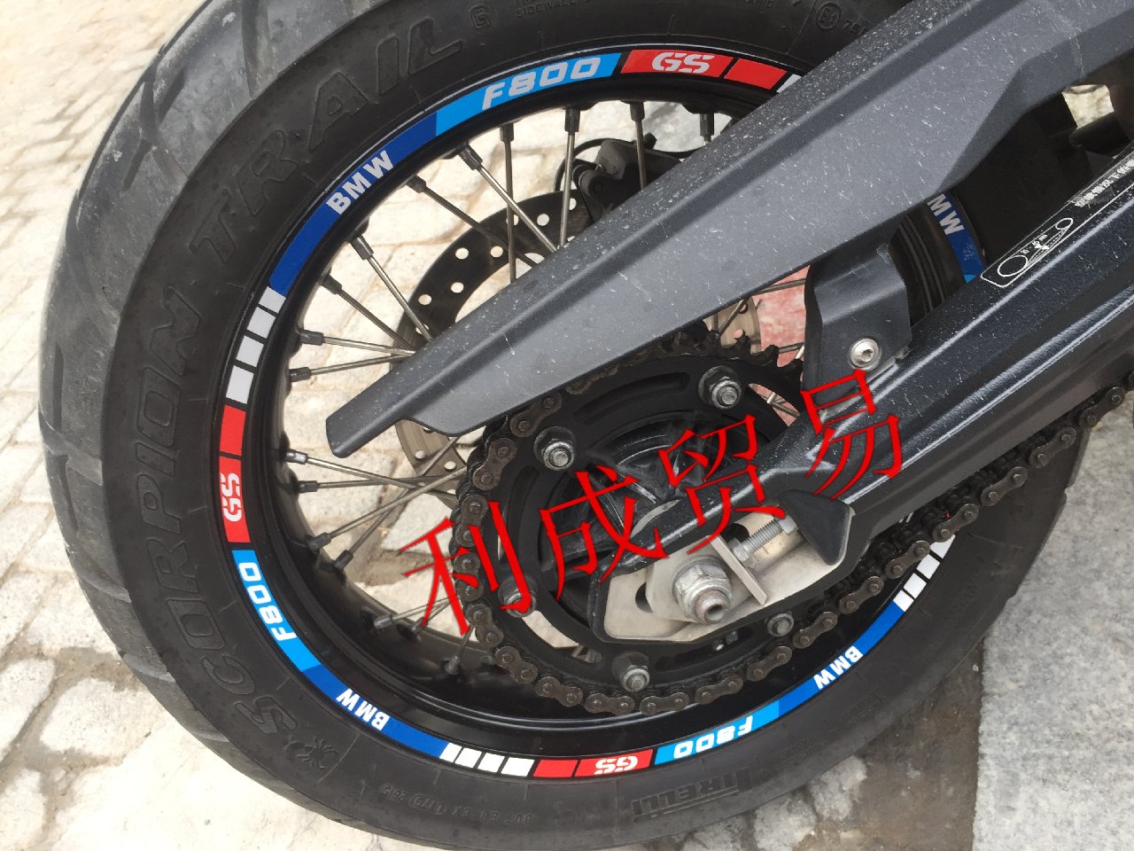 F800GS摩托车钢圈贴/轮圈轮毂反光贴/轮框贴/彩色反光轮圈贴纸