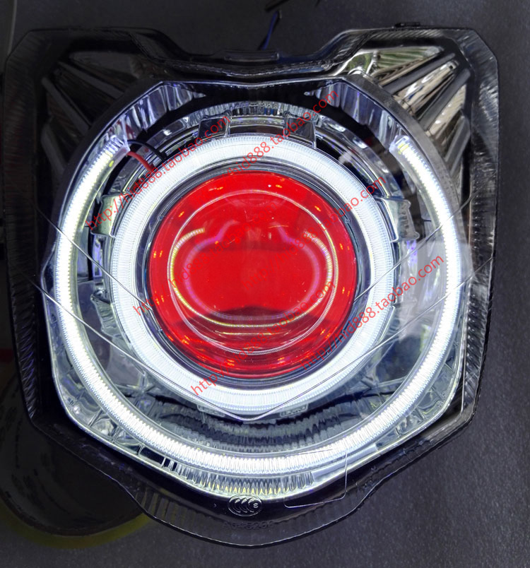 雅马哈飞致150摩托车YS150透镜天使眼氙气灯大灯双光透镜改装总成