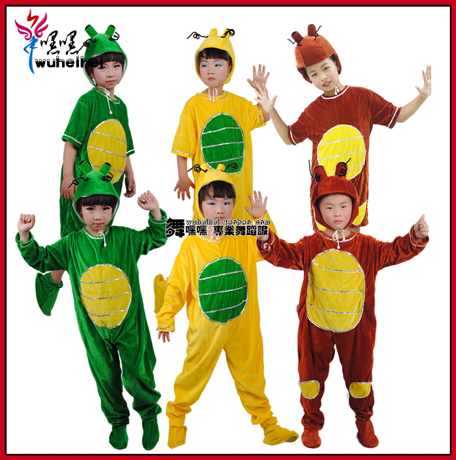 儿童动物服演出服幼儿绿蟋蟀舞蹈服卡通黄蚱蜢蝈蝈蛐蛐蝗虫表演服