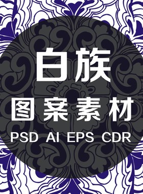 白族中式中国古风少数民族传统花纹手绘背景底纹图案EPS矢量素材