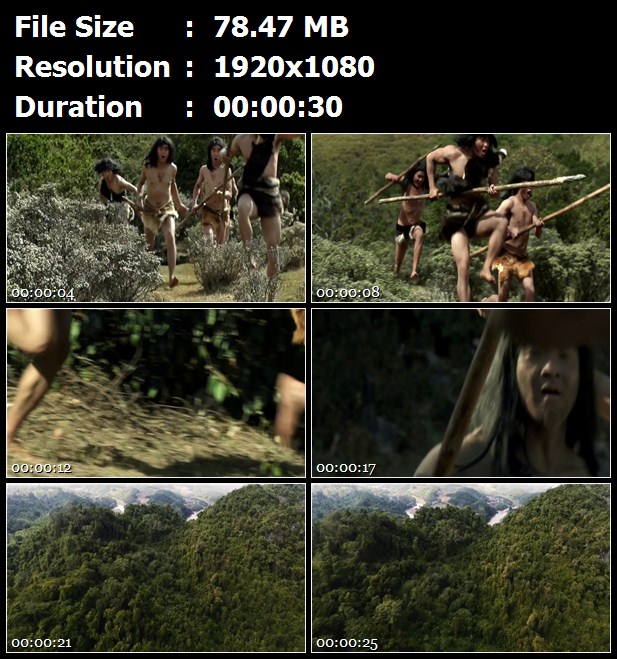 古代原始人元谋人捕猎追逐奔跑森林三川高清实拍视频素材