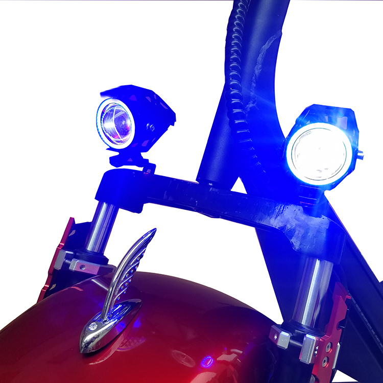 哈雷电动车摩托车改装配件射灯强光远光灯U5U7激光炮超亮爆闪彩灯