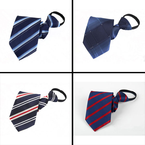 银行员工领带 条纹款易拉得拉链式 房地产行业销售服务 男士领带