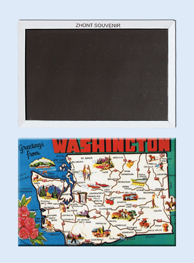 美国华盛顿地理分布图 创意磁性冰箱贴 旅行纪念品 家居22191
