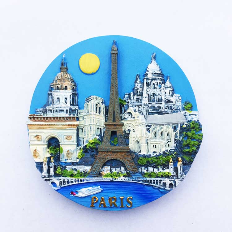 法国巴黎埃菲尔铁塔凯旋门圣母院建筑景点旅游纪念品磁贴冰箱贴