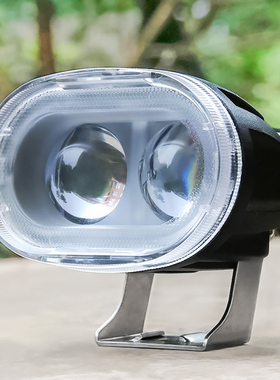 摩托车led大灯踏板电动车改装流氓射灯强光外置聚光透镜前12V超亮