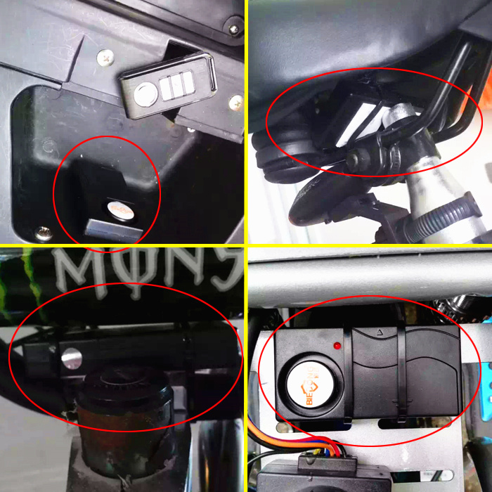 免接线遥控振动电动车滑板自行电动瓶车防盗器报警器摩托通用